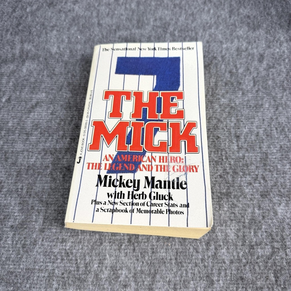 Vintage The Mick‎ Mickey Mantle Herb Gluck PB Baseball Yankees Biography USA